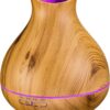 BZseed Aromatherapy Essential Oil Diffuser 550ml 12 Hours Wood Grain Aroma Diffuser with Timer Cool Mist Humidifier for Large Room, Home, Baby Bedroom, Waterless Auto Shut-off,7 Colors Lights Changing