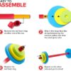 Modern Innovations Kids Barbell Weight Set, Toy Workout Equipment, Kid Weights for Exercise, Toddler Fun & Fitness (Colorful)…