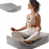 Meditation Cushion - Floor Pillow For Women,Large Comfortable Meditation Pillow, Foam Floor Cushion Seating For Adults - Premium Yoga Pillows For Adults Meditation Gifts For Women,Men,Gray