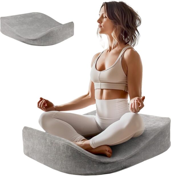 Meditation Cushion - Floor Pillow For Women,Large Comfortable Meditation Pillow, Foam Floor Cushion Seating For Adults - Premium Yoga Pillows For Adults Meditation Gifts For Women,Men,Gray