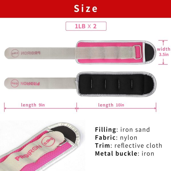 PROIRON Ankle Weights Wrist Leg Weights for Women Men 2/4/6/8LBS Reflective Ankle Weight Set for Fitness Exercise Jogging Aerobics