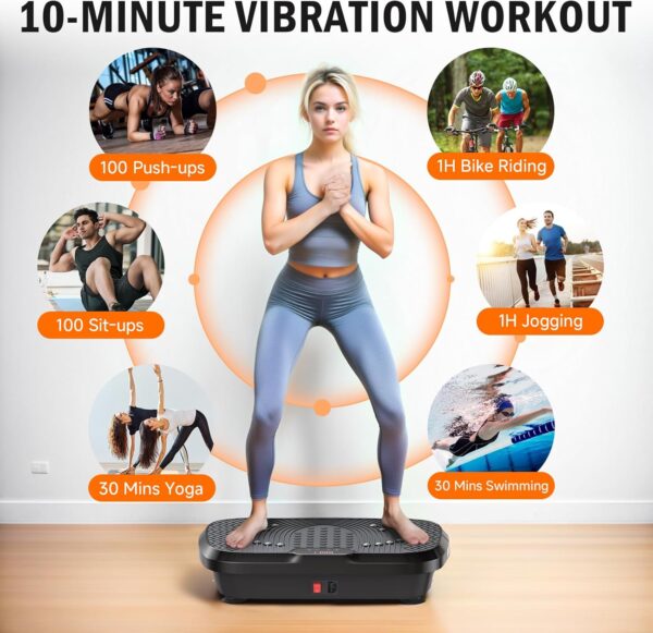 Vibration Plate Exercise Machine, Whole Body Workout Vibration Plate for Lymphatic Drainage, 240 Adjustable Speeds Power Vibrating Plate Home Fitness Platform for Shaping, Max Weight 330lbs