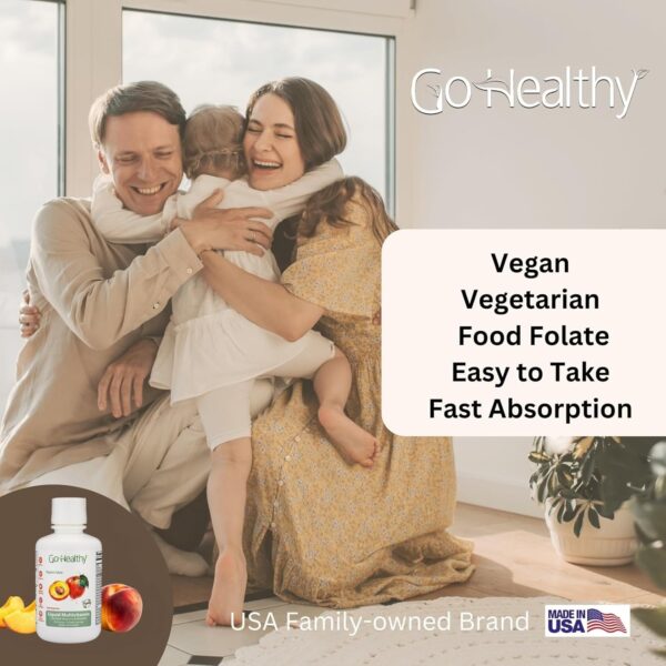 Go Healthy Liquid Multivitamin for Women, Men, Teens, 50 Plus – Vegan Vitamin & Mineral Supplement, Adult Energy & Immune Support, Easy-to-Absorb, Delicious Fruit Flavor – 32 Servings
