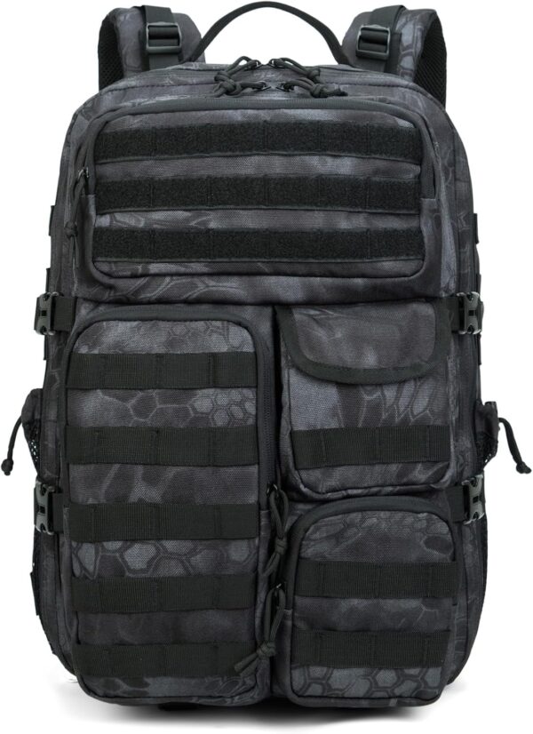 Wotony Tactical Backpack for Men-Military Waterproof Backpack with Multiple Pockets and Tactical Gear for Outdoor Adventures (Camouflage Black, 19.5 inch-900D)