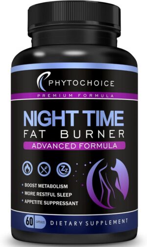 Night Time Weight Loss Pills -Carb Blocker Appetite Suppressant with Melatonin-Fat Burner Diet Pills that Work Fast for Women-Nighttime Metabolism Booster-Overnight Fat Burning Pills-1 Pack