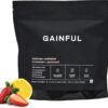 Gainful Hydration + Caffeine Powder Packets with Key Electrolytes Magnesium & Sodium + L Theanine, Low Sugar Drink Mix, Strawberry Lemonade, 21 Sticks