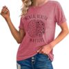 qdl Mental Health Matters Shirt Women Human Brain Illness Awareness Tshirts Therapist Psychologist Short Sleeve