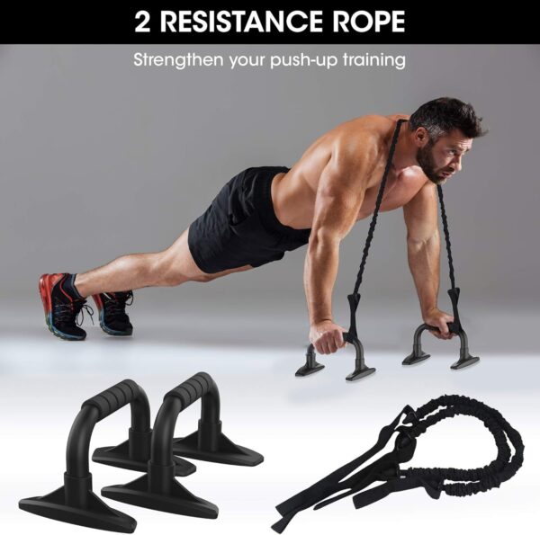 Ab Roller Wheel, 6-in-1 Ab Roller Kit with Knee Mat, Push-Up Bars, Resistance Bands, Workout Poster, Workout Guide, Perfect Home Gym Equipment for Men Women Abdominal Exercise