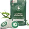 Mint Eucalyptus Shower Steamers – 10 Pack Aromatherapy Tablets for Relaxation, Stress Relief, Handmade Natural Essential Oils, Spa Shower Tablets, Perfect Birthday Gifts for Women