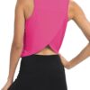 Mippo Workout Tops for Women Cropped Open Back Sleeveless Tank Tops Athletic Gym Yoga Shirts Loose Fit
