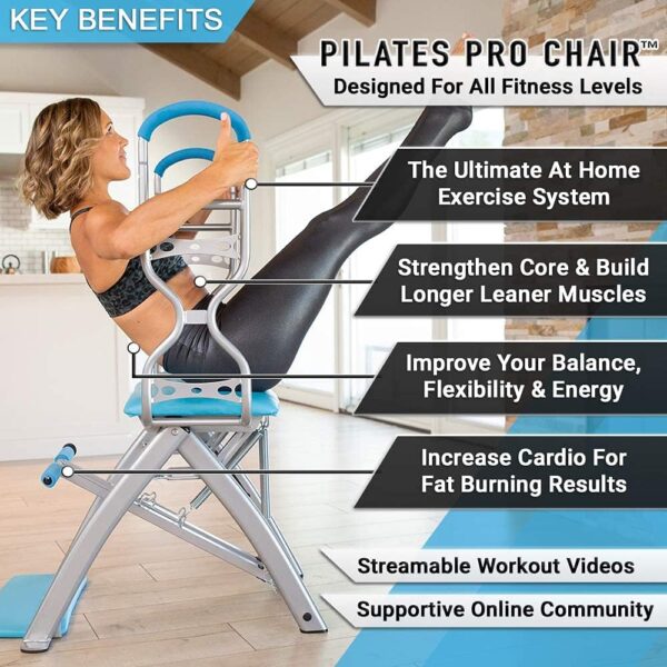 Life's A Beach Pilates PRO Chair Max with Sculpting Handles + Shape Transform & Reform + Total Gym Home Workout + Adjustable Resistance Levels