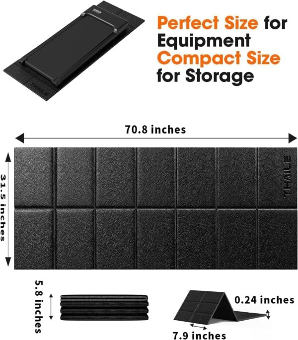 Treadmill Walking Pad Mat for Carpet Floors 71x32,1/4“Thick Treadmill Mat for Hardwood Floors,Mat for Under Treadmill/Exercise Bike on Carpet,Foldable Exercise Equipment Mat,Noise Shock Absorption