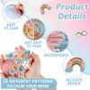 ZOIIWA 48Pcs Breath Calm Anxiety Sensory Stickers Reusable Tactile Textured Mindfulness Sticker Fidget Silent Adhesive Sensory Strips for School Office Adults Teen Kid Tension Student Classroom Supply