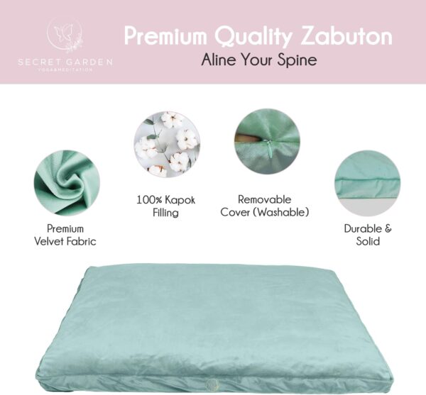 Secret Garden Large Zabuton Meditation Cushion – Meditation Mat to Achieve Full Serenity – Zabuton Mat to Reduce Stress – Comfortable Meditation Cushion – Zabuton Meditation Mat Samadhi Cushion
