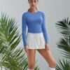 Womens Long Sleeve Workout Tops Slim-Fit Yoga Top Quick Dry Running Athletic Shirt High Stretch