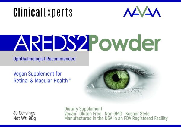 Navan AREDS 2 Powder - Antioxidant Eye Vitamins & Minerals Supplement for Lens Clarity & Retina Health by Clinical Experts - Lutein, Zeaxanthin, Zinc, Vitamin C - Kosher Style, 30 Servings