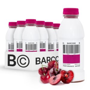 Barcode Premium Sports Hydration Drink - No Added Sugar - Adaptogen Drink with Electrolytes, Black Cherry, 12 Pack - Plant-Based Beverage - 12 Vitamins & Minerals - Ashwagandha & Magnesium