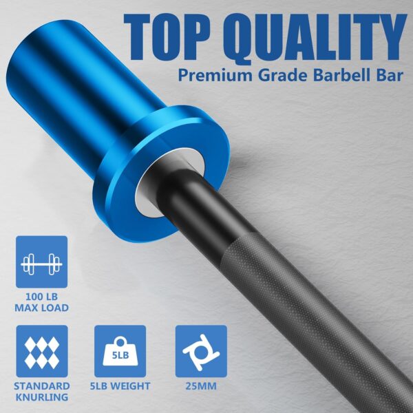 5LB Mini Barbell Bar Beginner Women Kid Bar Total Body Workout Weighted Bar, Resistance Band Bar, for Strength Training, for Youth Children New Weightlifting