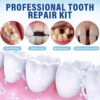 Tooth Repair Kit, Temporary Teeth Replacement Kit, Zinc Oxide Eugenol Cement Dental Kit for Broken Chipped Teeth, Missing Teeth, Crown Fillings & Bridges, Improving Smile 4pcs