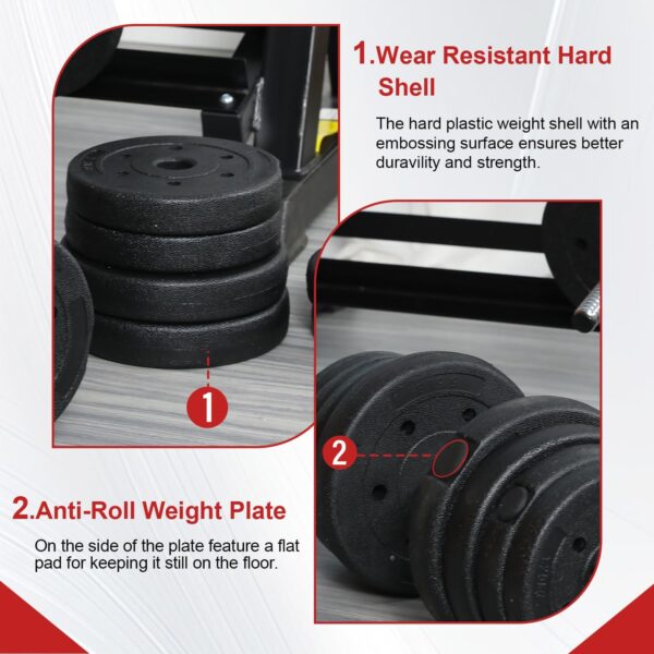 Adjustable Dumbbell Weight Set 4 in 1 Set with Anti-slip Grip Professional Exercise & Fitness Equipment Dumbbells Set for Strength Training Home Gym Workouts