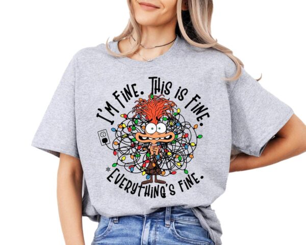 anxiety costume inside out 2 Shirt, anxiety inside out 2 Christmas costume, anxiety costume inside out Shirt, its fine im fine everythings fine, inside out anxiety, anxiety Christmas Light