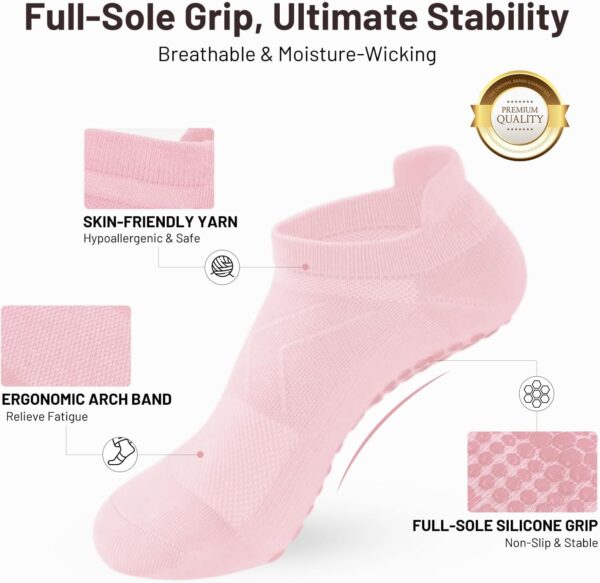 7 Pairs Pilates Socks with Grips for Women- Grip Socks Yoga Socks for Yoga,Pilates, Ballet & Barre,Non Slip,Ideal gifts