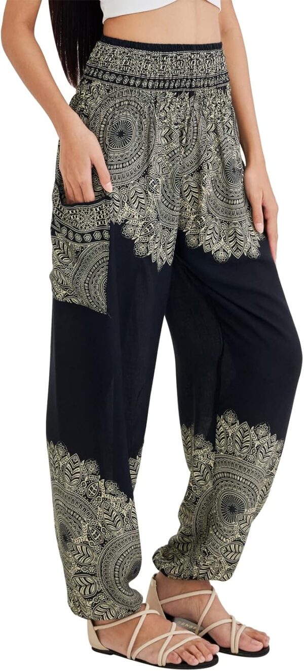 Joob Joob Boho Pants for Women - Hippie Harem Pants Women - Womens Yoga Pants – Comfy Bohemian Flowy Hippie Clothes