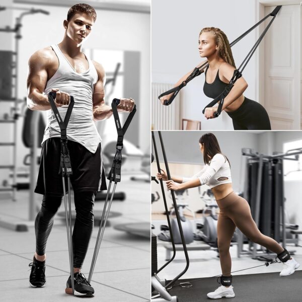 Heavy Exercise Bands Resistance Bands for Working Out, 300lbs/360lbs Fitness Workout Bands with Handles, Door Anchor, Leg Ankle Straps, Home Gym Workout Equipment for Men Strength Training Stretching