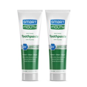 SmartMouth Premium Zinc Ion Toothpaste - Whitening - with Fluoride - Refreshing, Anti-Cavity Toothpaste for Adults - Strengthens Enamel - Mild Mint Flavor, 6 oz (2 Pack)