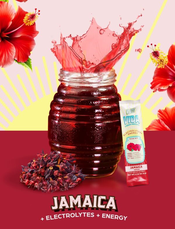 71d8yAau74L._AC_SL1500_.jpg Hydration + Energy Sugar-Free Powder Packets Electrolyte Agua Fresca Drink Mix, Caffeine & Theanine Hibiscus 15 Single Serve Sticks Low Calorie, Natural Colors & Flavors