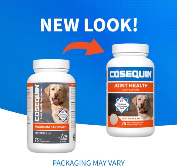 Nutramax Laboratories Cosequin Maximum Strength Joint Health Supplement for Dogs - With Glucosamine, Chondroitin, MSM, and Hyaluronic Acid, 75 Chewable Tablets (Pack of 1)