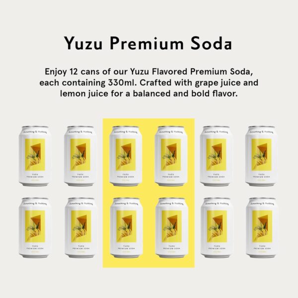 Something & Nothing Flavoured Sparkling Water - Lightly Carbonated, Full Flavoured with Added Grape & Lemon Juice | Vegan & Low Calorie Soda | 350ml Cans, Pack of 12 (Yuzu)