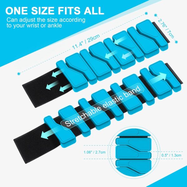 ADLIFE Adjustable Wrist Ankle Weights for Women Men Kids, 2 Lbs Wearable Arm Leg Weights Set of 2(1 Lb Each), Weighted Wristbands Exercise Weights for Walking Running Pilates Yoga Travel Pool Exercise Home Gym Workout