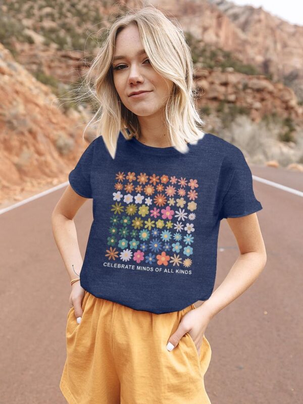 Celebrate Minds of All Kinds Shirt Women Autism Awareness T Shirt Mental Health Inspirational Short Sleeve Tee Tops