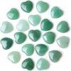 20PCS Green Aventrine Heart Healing Crystals Set Stones Love Shaped Polished Crystal Natural Cute Pocket Thumb Reiki Wholesale Set Gifts Balancing Meditation
