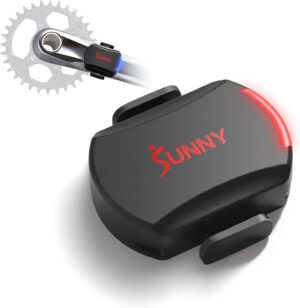Sunny Health & Fitness 2-in-1 Advanced Cadence/RPM + Speed Sensor, Cadence Sensor Bluetooth ANT+ for Indoor/Outdoor Bikes, Magnet-Less Design for Outdoor Cycles, Exercise Bikes, and More - CB110S