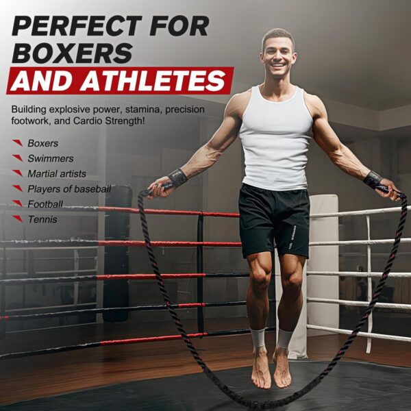 Jump Rope, Weighted Jump Ropes for Men women, 2.8lb 3.8lb 5lb Heavy Skipping Rope for Exercise, Adult Jumpropes for Home Workout, Boxing, Cardio, Improve Strength, Total Body Workout Equipment
