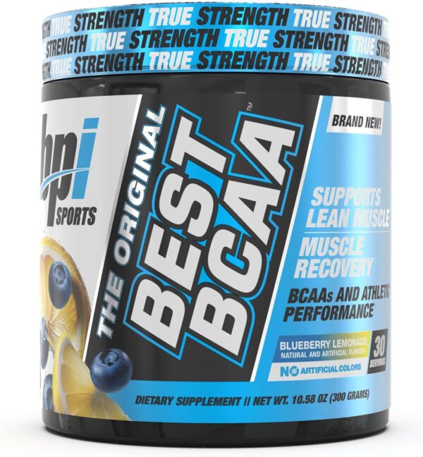 BPI Sports Best BCAA - BCAA Powder - Branched Chain Amino Acids - Muscle Recovery - Muscle Protein Synthesis - Improved Performance – Hydration – Blueberry Lemonade - 30 Servings - 12.34 oz