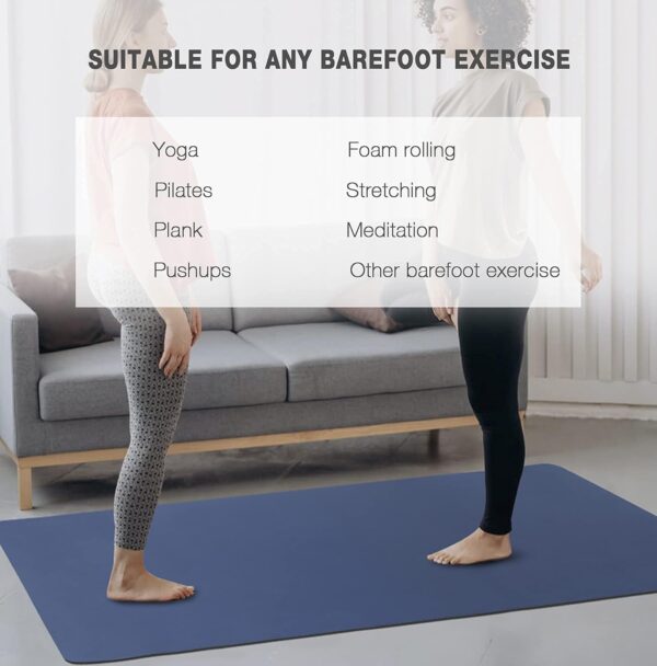 Large Yoga Mat for Men and Women 1/4 & 2/5 Inch Extra Thick TPE Fitness Mat for Home Gym Workout, Non-Slip, Eco Friendly Exercise Mat for Yoga, Pilates, Stretching, Meditation