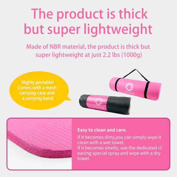 Primasole 1/2 Thick Exercise Mat with Carry Strap & Case Mat for Yoga Pilates Fitness at Home and Gym 72" L x 24" W