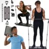 EVO Gym - Portable Home Gym Strength Training Equipment, at Home Gym | All in One Gym - Resistance Bands, Base Holds Gym Bar & Handles for Travel | Portable Gym & Home Exercise Equipment