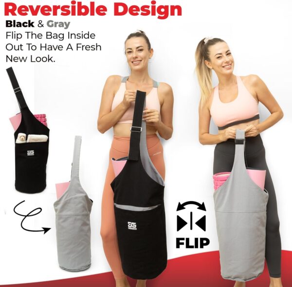 Yoga Mat Bag, Durable Canvas Yoga Mat Carrier Bag with Adjustable Strap & Inside Zipper Pocket, Large Capacity Yoga Bag for Gym, Pilates, Beach, Travel, and Everyday Use