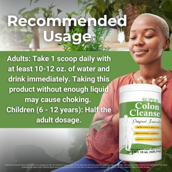 Health Plus Super Colon Cleanse Original Formula (1991-2018), 15 oz Powder, 42 Servings - Natural Detox, Digestive Support, Constipation Relief & Gentle Gut Cleanse