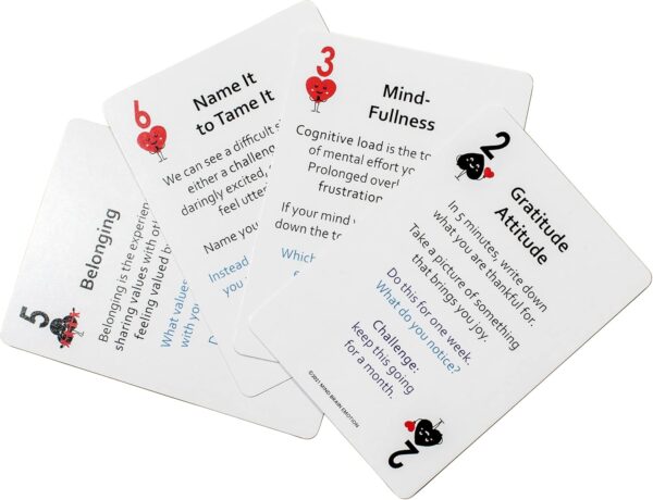 Mind Brain Emotion 52 Essential Coping Skills Cards - Self Care Exercises for Stress and Social Anxiety Relief - Resilience, Emotional Agility, Confidence Therapy Games for Teens, Adults