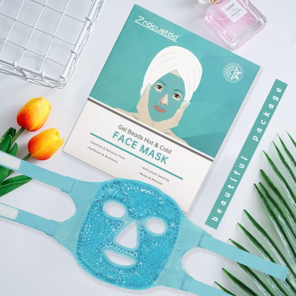 ZNÖCUETÖD Cold Face Eye Mask Ice Pack Reduce Face Puff, Dark Circles, Gel Beads Hot Heat Cold Compress Pack, Face SPA for Woman Sleeping, Pressure, Headaches, Skin Care, Post Laser Care[Blue]