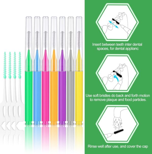 250 Pcs Interdental Brush for Braces Disposable Braces Flossers Dental Picks Floss Toothpick Dental Teeth Flossing Head Oral Hygiene Flosser Toothpick Soft Cleaning Tool (Lovely Color)
