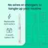 quip Sonic Toothbrush for Adults with Timer - Includes Extra Brush Head and Travel Cover Mount - Electric, Soft Bristle Refill Head, Plastic Handle, 3 Month Battery Life - Travel Toothbrush - Lavender