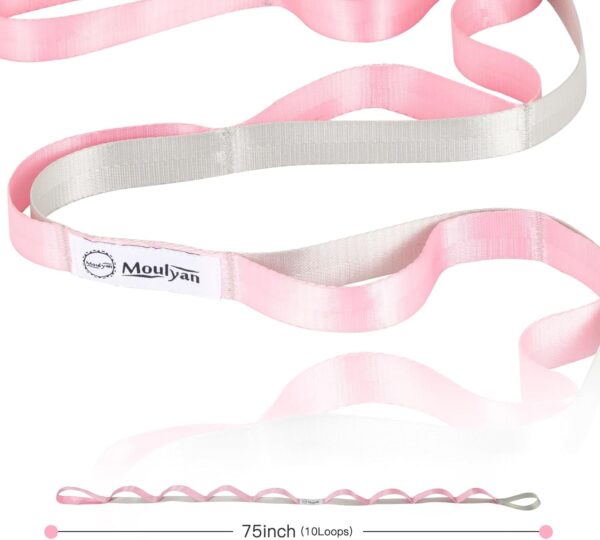Stretching Strap Yoga Strap for Physical Therapy,10 Loops Yoga Straps for Stretching,Non-Elastic Stretch Strap for Pilates, Flexibility, Exercise, Stretch Band Women Men