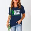 MAIHUN Womens Green Ribbon Awareness Shirts Mental Health Matters Tshirt Inspirational Tee Top