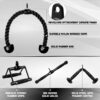 Yes4All Cable Machine Attachment, Tricep Straight Bar, V Bar, LAT Pulldown Attachments/Accessories Load 880lbs for Home Gym